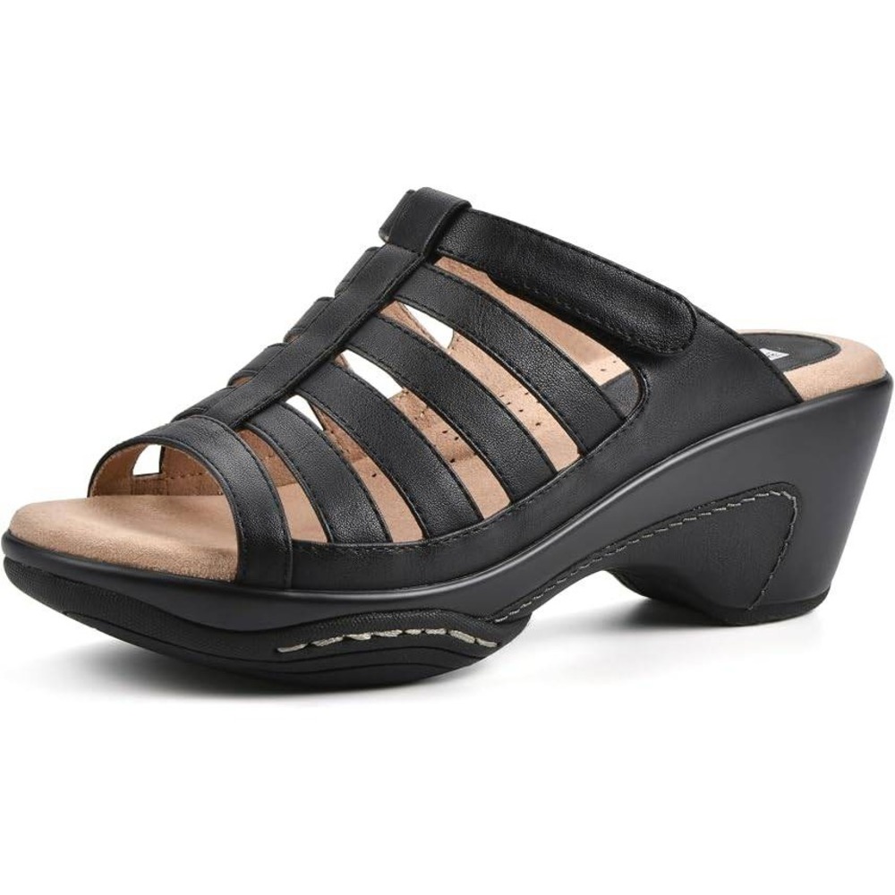 White Mountain Valencia Womens Slip On Clog Sandals Black Size 8 NWT